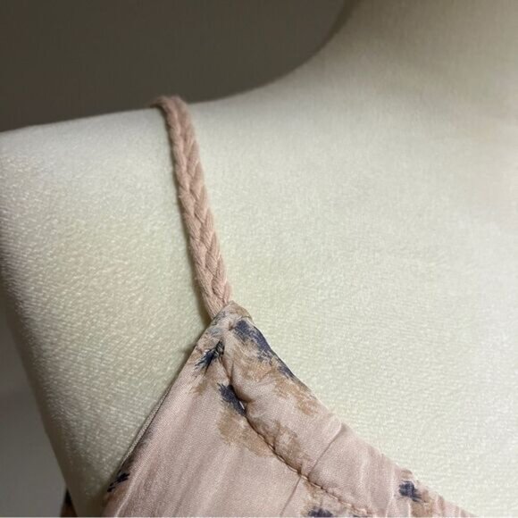 Elena Baldi Silk Blend Made In Italy Blush Maxi Dress Braided Strap Scoop Neck - Picture 3 of 14